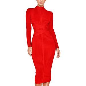 Amina Glam Womens Midi Dress